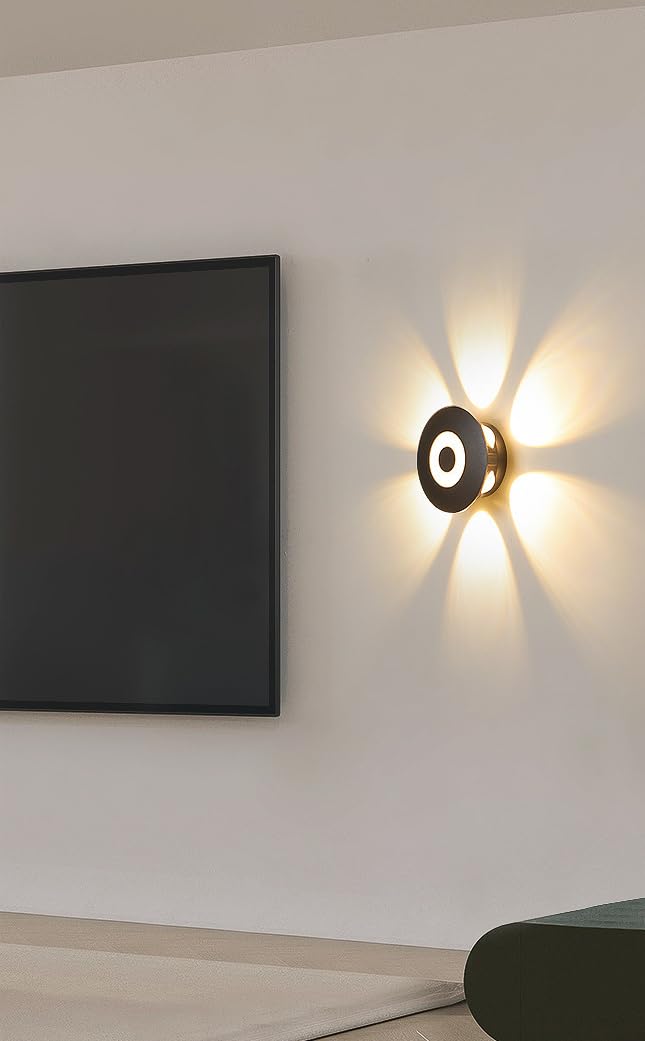 CITRA Metal 10W LED Black 6-Way Waterproof Outdoor Wall Lamp Up Down Light - Warm White - Image 1