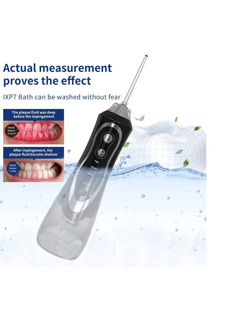 PENG GENERAL Portable Dental Water Flosser Oral Irrigator 7 Nozzles Black 300ml  - Image 2
