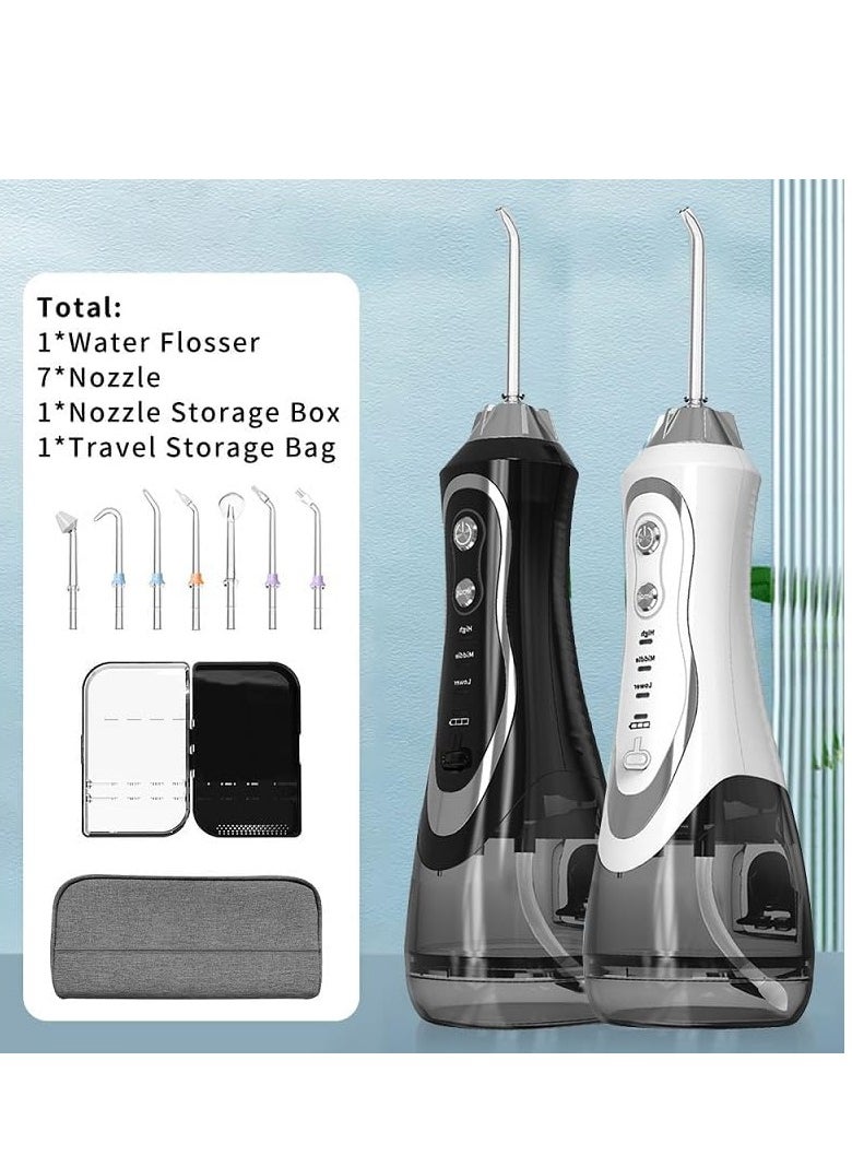 PENG GENERAL Portable Dental Water Flosser Oral Irrigator 7 Nozzles Black 300ml  - Image 3