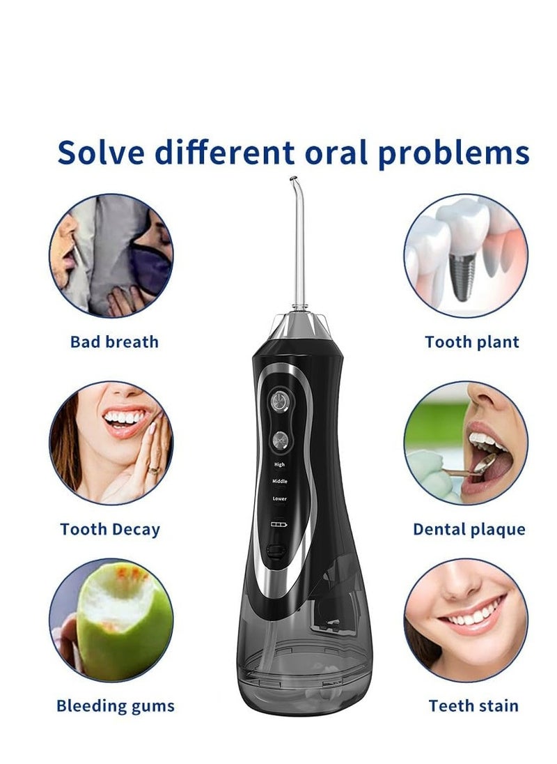 PENG GENERAL Portable Dental Water Flosser Oral Irrigator 7 Nozzles Black 300ml  - Image 5