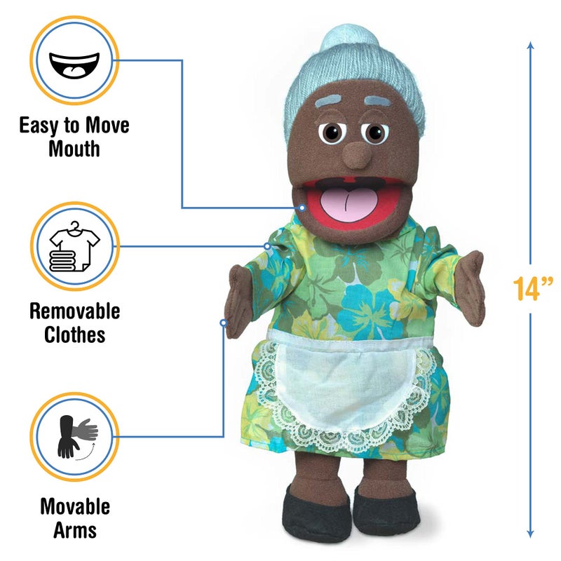 Silly Puppets 14" Granny, Black Grandmother, Hand Puppet - Image 3