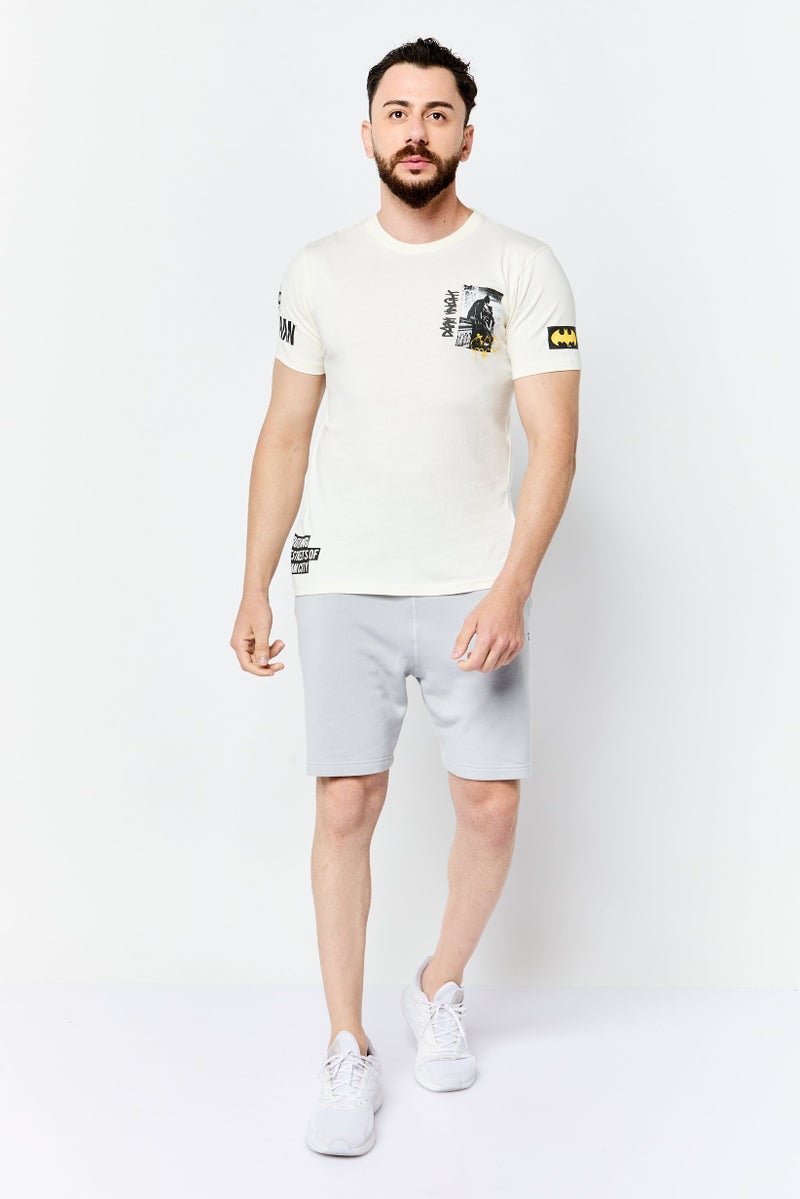 Batman DC Batman Men Crew Neck Short Sleeve Graphic Print T-Shirt, Off White - Image 2