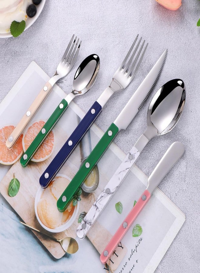 Namzi 4 Pcs Tea Spoon Green，304 Stainless Steel, French Riveted Handle, Sturdy for Teas Desserts - Image 2