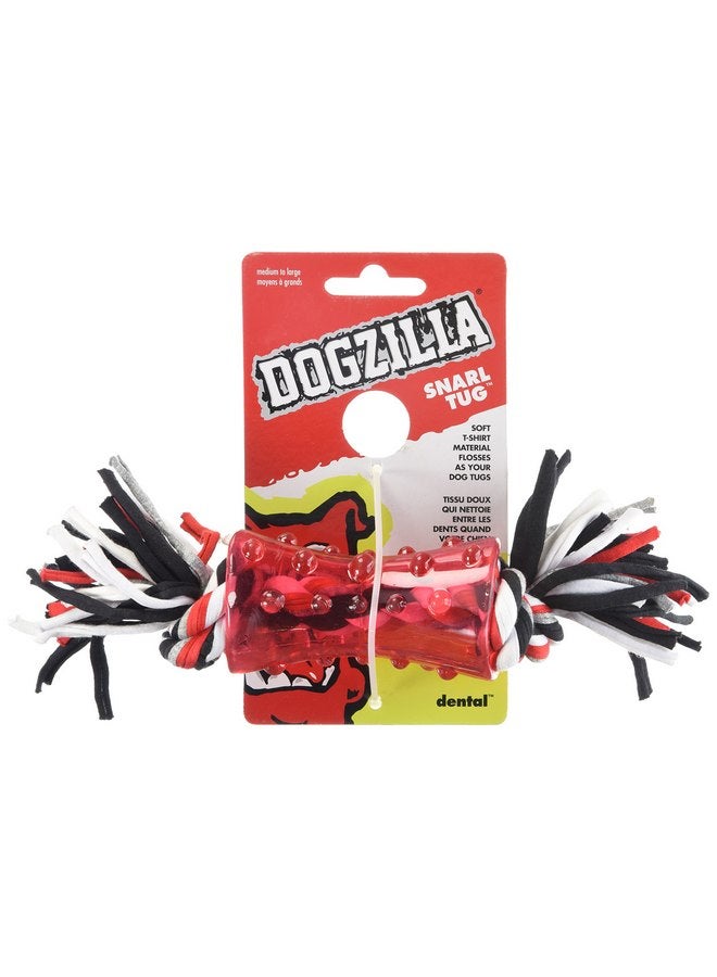 Petmate 30891 Dogzilla Tee Tug Pet Toy, Medium, Red/Black/Grey and White - Image 1