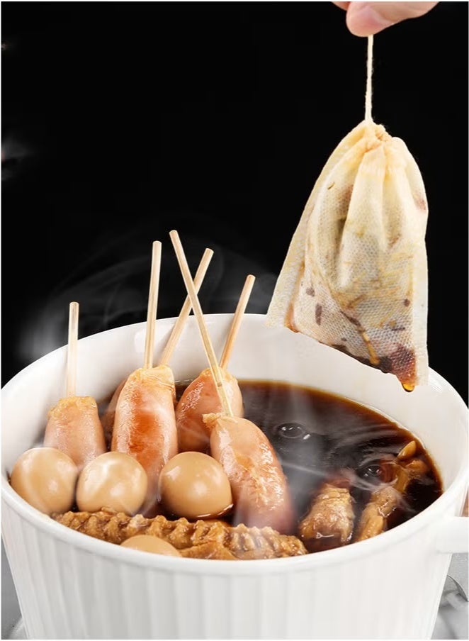 100Pcs لمرة واحدة ضخ الشاي الشينونالترشيح أكياس الشاي الشاشة العشبية أكياس التوابل الشاي الباردة القهوة المخفخة (12 * 8cm) - Image 4
