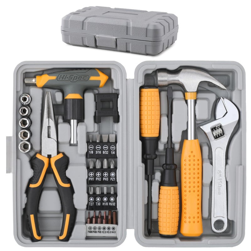Hi-Spec HiSpec 30pc Magnetic THandle Ratchet Wrench and Screwdriver Set Small Compact Hand Tool Kit Set with Sockets for Home Car Office Toolkit Starter Repairs in a Portable Tool Box Case - Image 2