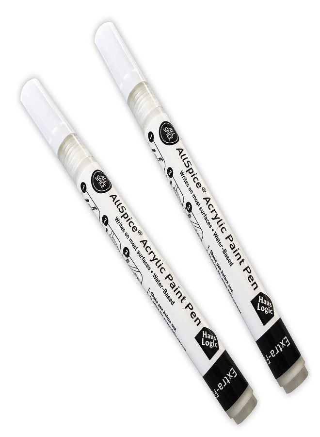 AllSpice Paint Pen, White, Extra-Fine Tipped (2-Pack) - Image 1