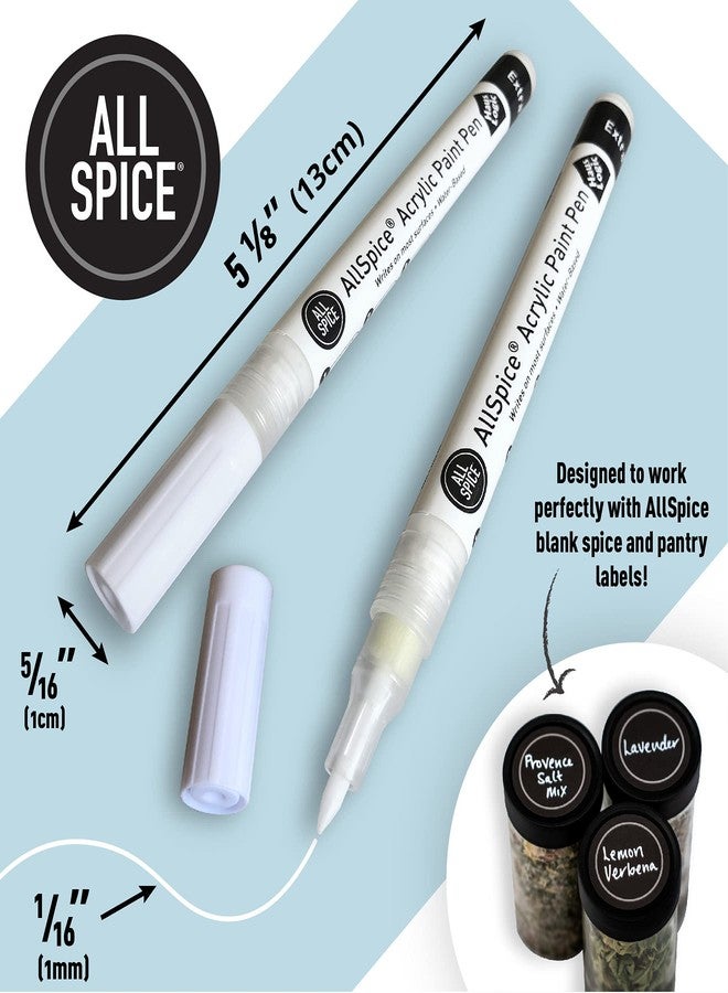 AllSpice Paint Pen, White, Extra-Fine Tipped (2-Pack) - Image 2