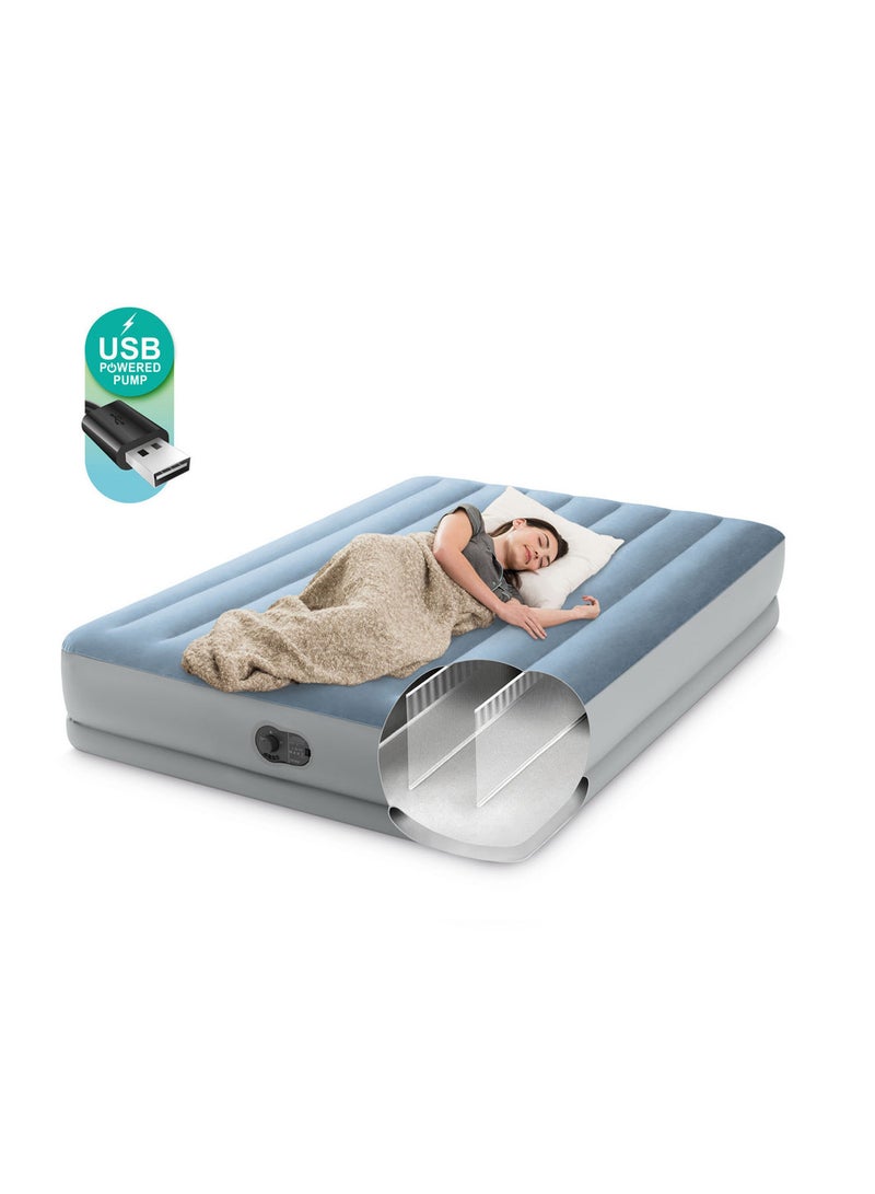INTEX Queen Dura-Beam Comfort Airbed W/Fastfill USB Pump 152x203x36cm - Image 2