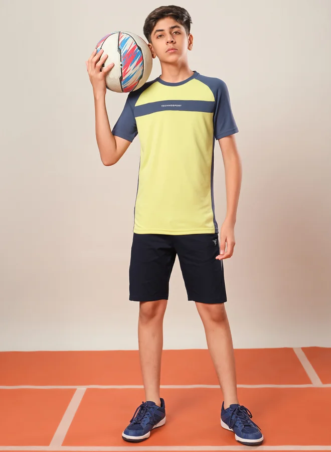 Technosport Boys Color Block Raglan Sleeves T-Shirt