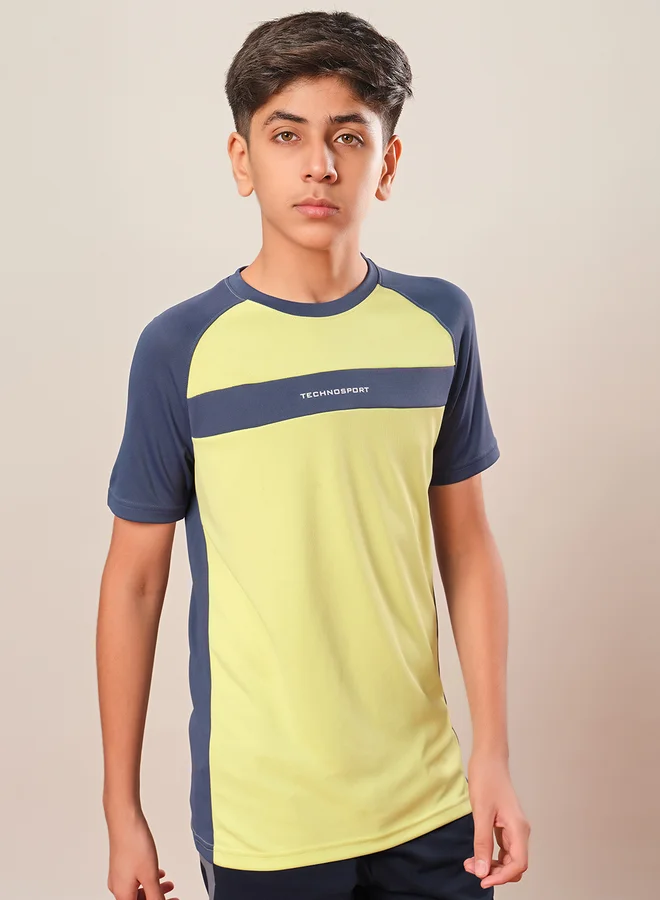 Technosport Boys Color Block Raglan Sleeves T-Shirt