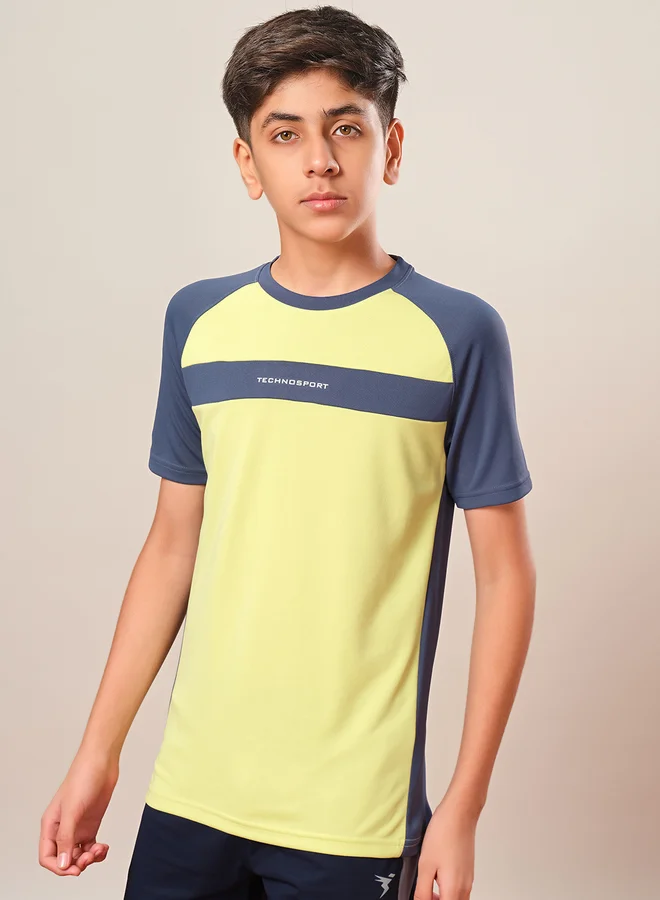 Technosport Boys Color Block Raglan Sleeves T-Shirt