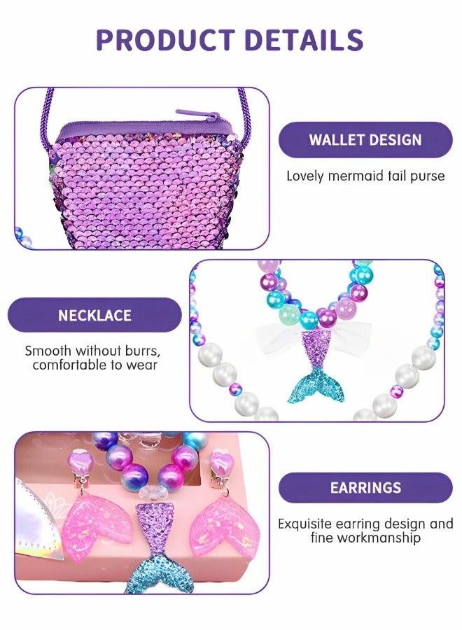 GROIC Dress Up Jewelry Set for Girls Pearl Necklace Bracelet Ring Set,Theme Party Pendant Necklace for Girls Costume Accessories,Pretend Play Party Decorations,Cosplay Accessories - Image 2