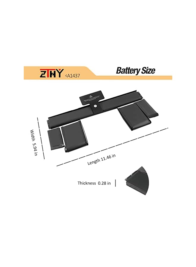 ZTHY A1437 Laptop Battery Replacement For Macbook Pro Retina 13" 13.3" A1425 (Late 2012 Early 2013) Core I5 2.6 3.0 Emc 2672 2557 Md212Ll/A Md212J/A Md213Ll/A Md213J/A Me662Ll/A 11.21V 74Wh - Image 5