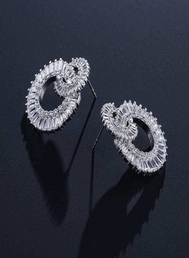 Woerda Celebrity Design Women Elegant Statement Rhinestone Jewelry Dangle Drop Earrings Studs - Image 4