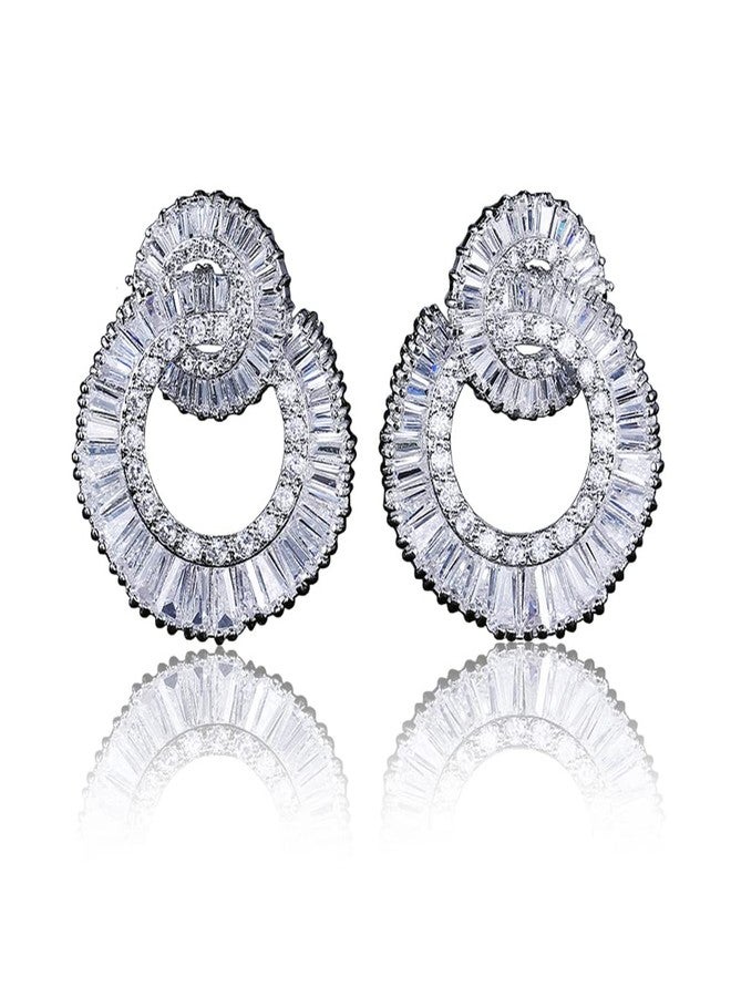 Woerda Celebrity Design Women Elegant Statement Rhinestone Jewelry Dangle Drop Earrings Studs - Image 1