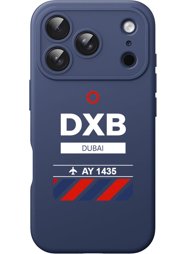 Theodor Protective Slim Fit Case Liquid Silicone Cover with Full Body Protection Anti-Scratch Shockproof Case For Apple iPhone 17 Pro (Blue) DXB Airport - White - Image 1