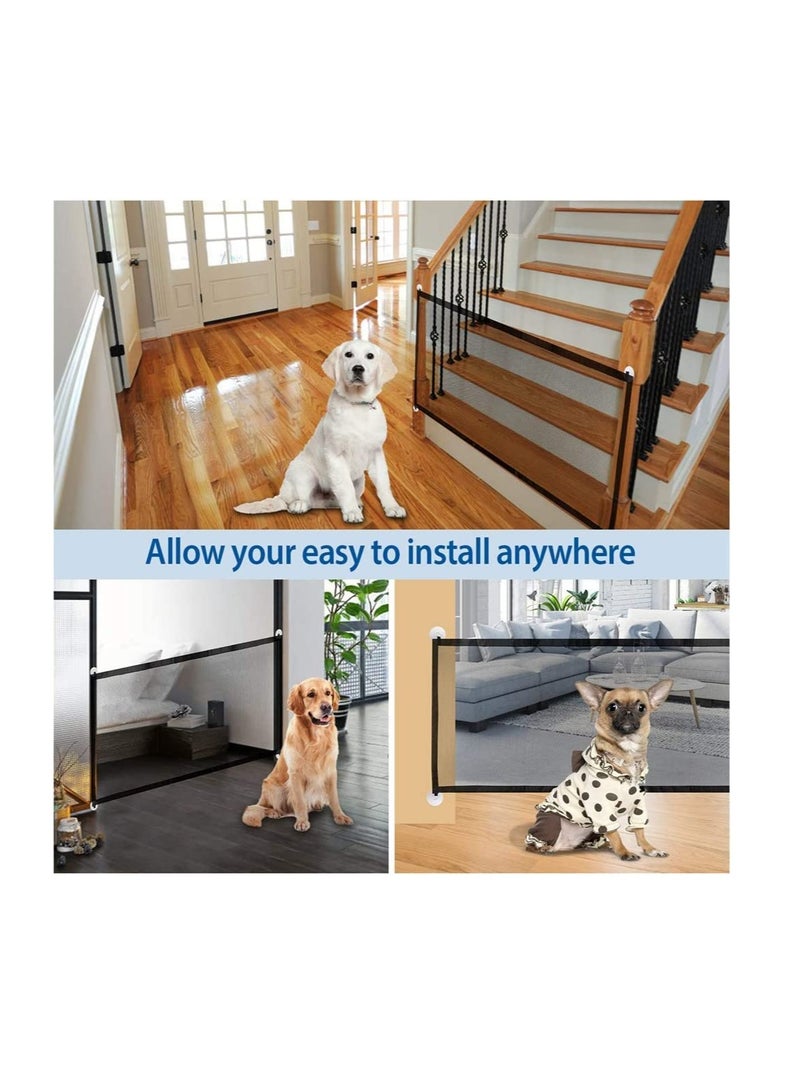 SYOSI Retractable Baby Gate Magic Pet Gate for The House Providing a Safe Enclosure to Play and Rest, 110cm*72cm - Image 2