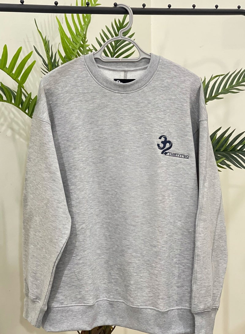 Men's Fleece Crewneck Sweatshirt Thick Loose fit Soft Basic Pullover Sweatshirt
