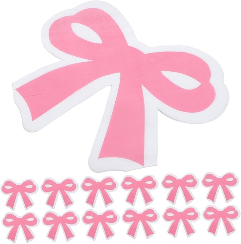 تصميم القوس الوردي مناديل ورقية تستخدم لمرة واحدة 40 قطعة مناديل حفلات ماصة لحفلة شاي عيد الميلاد - Image 2