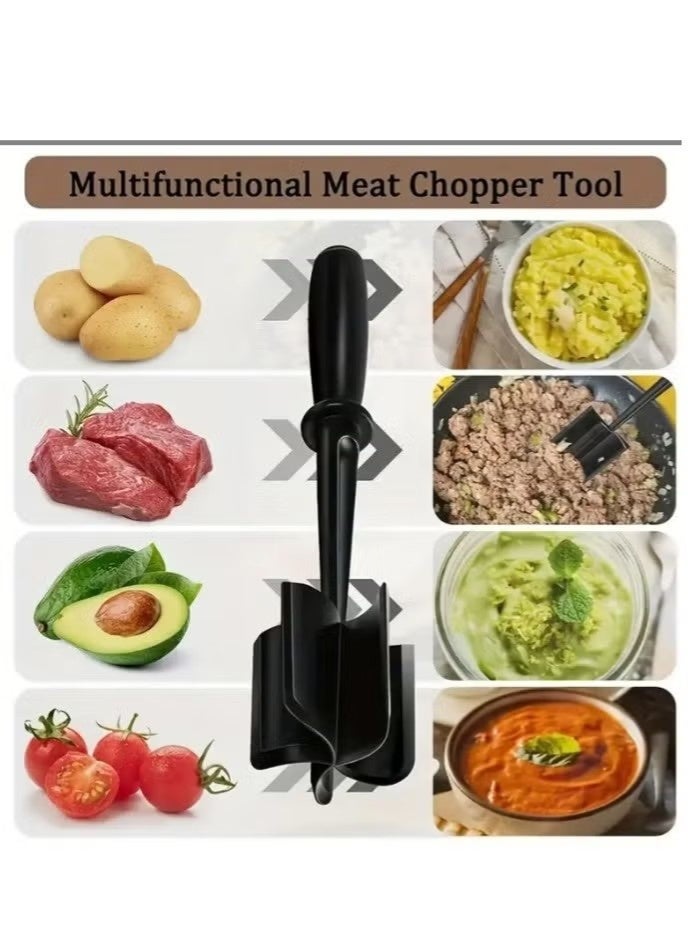 Heat Resistant Nylon Ground Meat Masher, Multifunctional Non-Stick Hamburger Chopper Tool for Minced Beef, Potato & Veggie Mixing Mashing - Image 3