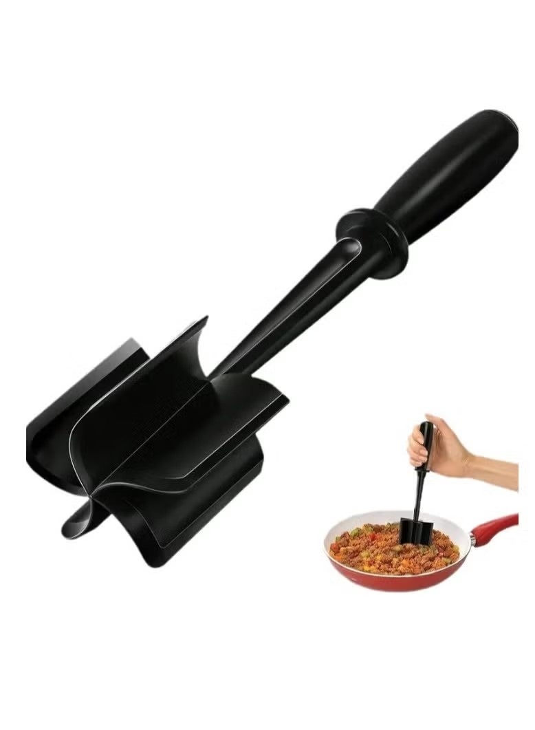 Heat Resistant Nylon Ground Meat Masher, Multifunctional Non-Stick Hamburger Chopper Tool for Minced Beef, Potato & Veggie Mixing Mashing - Image 1