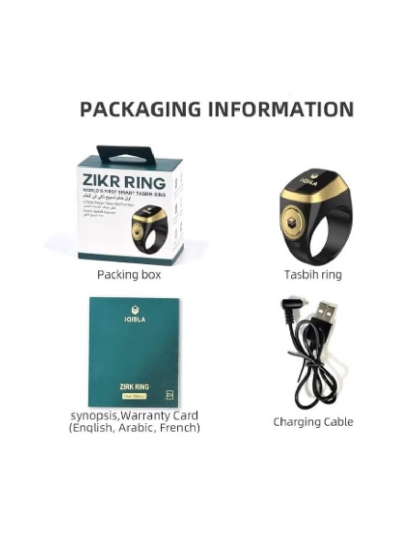 Waterproof smart tasbeeh ring, white color, 18 mm  - Image 4