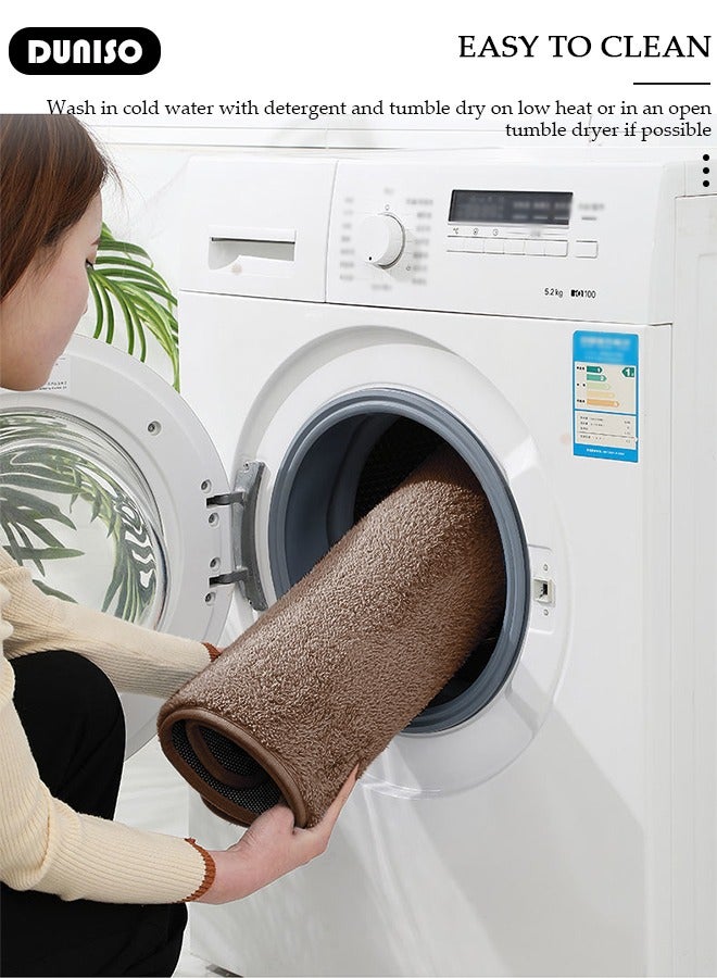 DUNISO مجموعة سجادات حمام مكونة من 3 قطع تشمل سجادة استحمام، سجادة كونتور وغطاء مرحاض، سجادات استحمام فائقة النعومة، تمتص الماء وغير قابلة للانزلاق لأرضية الحمام، وحوض الاستحمام وغرفة الاستحمام، قابلة للغسل في الغسالة - Image 2