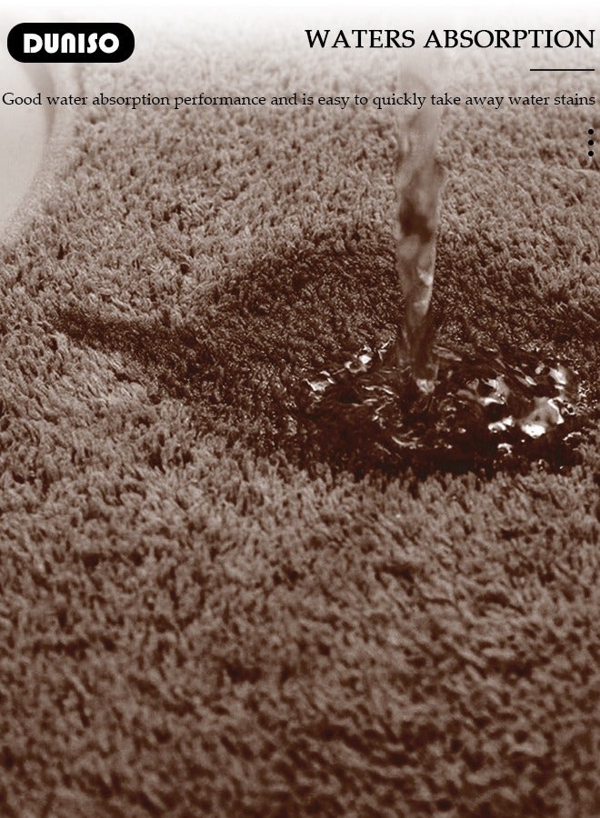 DUNISO مجموعة سجادات حمام مكونة من 3 قطع تشمل سجادة استحمام، سجادة كونتور وغطاء مرحاض، سجادات استحمام فائقة النعومة، تمتص الماء وغير قابلة للانزلاق لأرضية الحمام، وحوض الاستحمام وغرفة الاستحمام، قابلة للغسل في الغسالة - Image 5