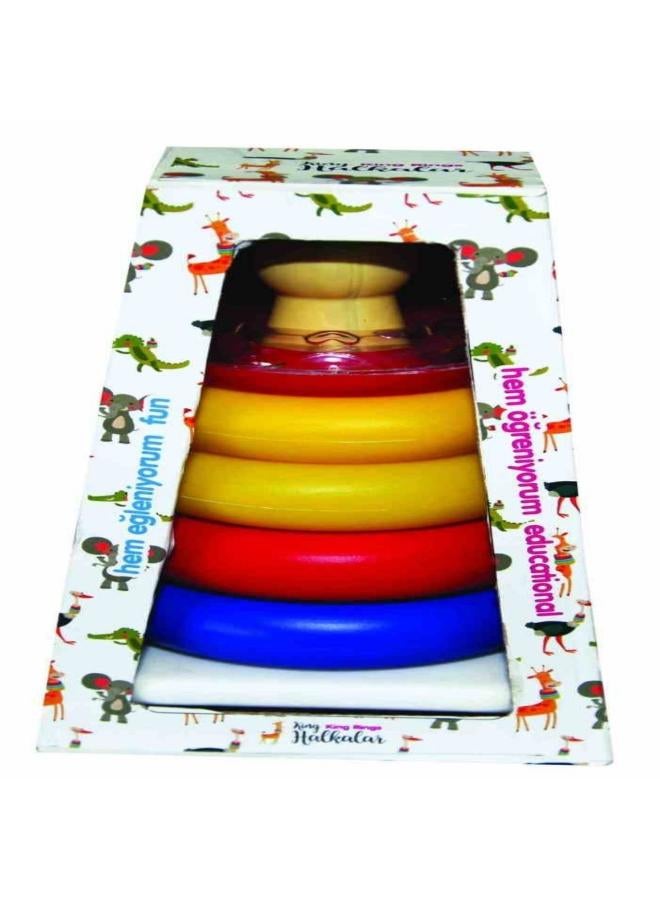 King Kids King Kids Ring Stacker Toy, 5 Colorful Rings, Educational Activity Game, Ages 3+, 13x21x13 cm  - Image 3