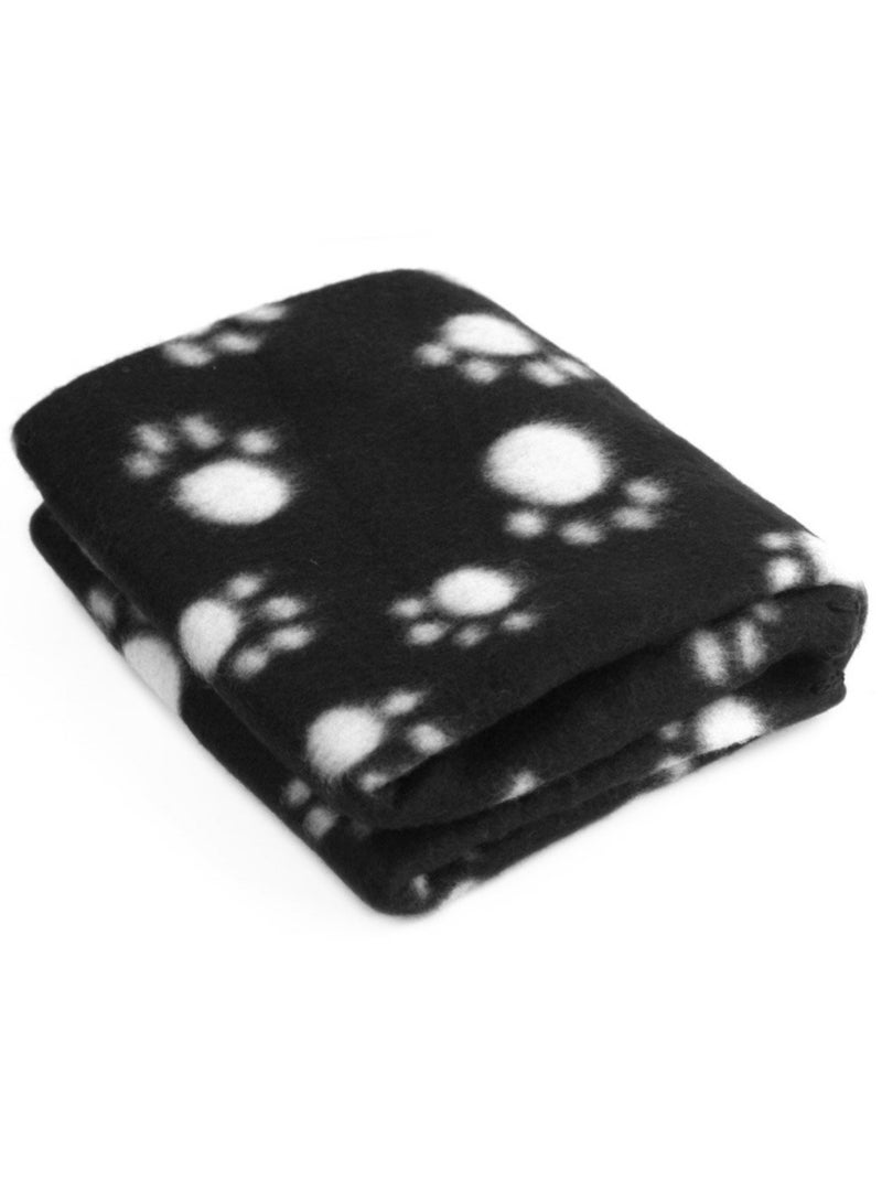 Elite Pet Blankets Soft Dog Cat Fleece Blankets Extra Large Plush Throws Dog Cat New Pet Touch Soft Fleece Large Pet Blankets Kittens Paws Black - Image 5