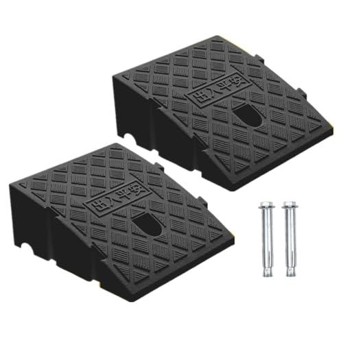 Deshitong 2Pack Curb Ramp Black Color, Portable Lightweight Heavy Duty Plastic Driveway Curb Ramps for Low Cars,Motorcycle Ramp,Curb Ramps (5.12" H 19.7" L Two Curb ramps Connected) - Image 1