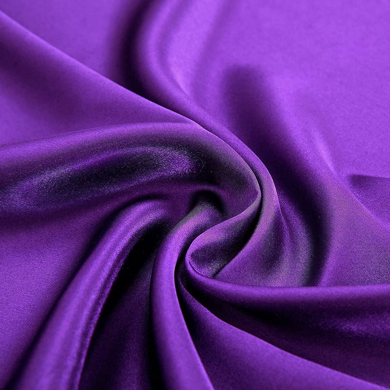 Homiest Purple Satin Fitted Sheet King Size Fitted Bed Sheet  Deep Pocket Fitted Sheet Only  Luxury & Ultra Soft Bedding Fitted Sheet Single Bottom Bed Sheets Sold Separately - Image 5