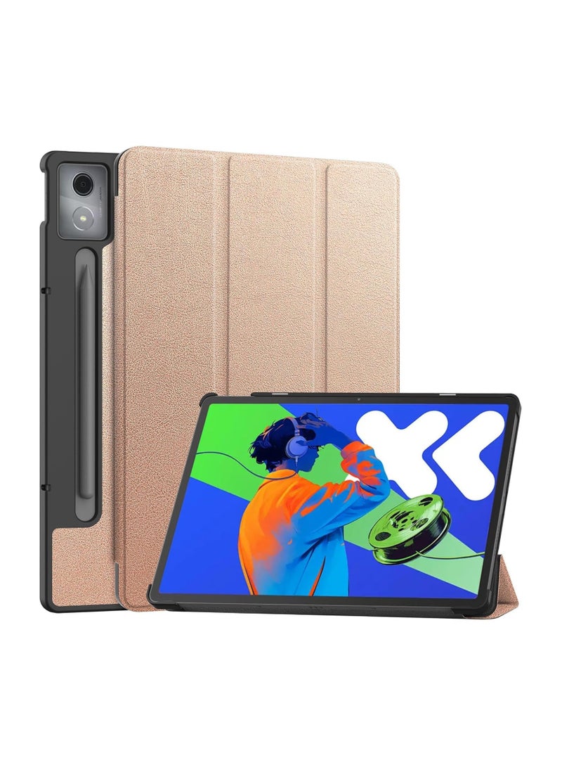 general Case Compatible Motorola Moto Pad 60 Pro 12.7-inch 2025, Lightweight Tri-Fold PU Leather Shell Shockproof Protective Case with Auto Wake / Sleep