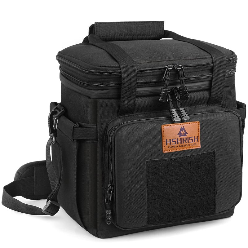 HSHRISH Tactical Lunch Box Large Expandable Insulated Lunch Bag Durable Waterproof Leakproof Cooler Bag for AdultsMenWomenWork Outdoor Beach Trips 20 Cans15 L Black