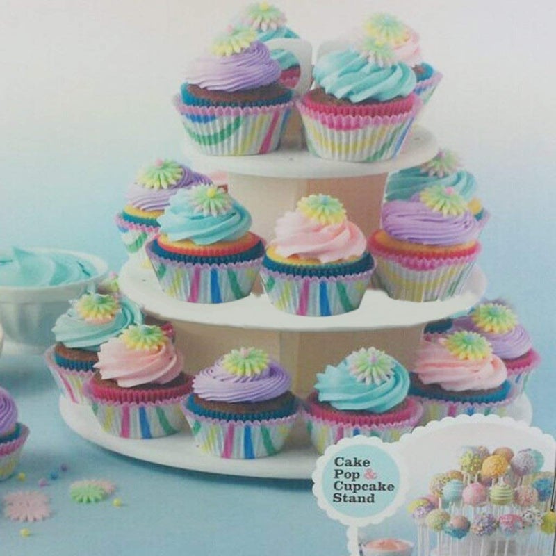 Moolten 3 Tier Plastic CakePop and CupCake Stand Lollipop Holder (Standard, White) - Image 2