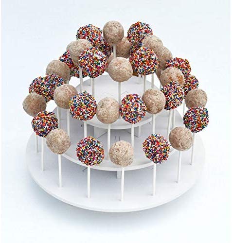 Moolten 3 Tier Plastic CakePop and CupCake Stand Lollipop Holder (Standard, White) - Image 1