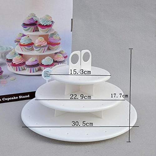 Moolten 3 Tier Plastic CakePop and CupCake Stand Lollipop Holder (Standard, White) - Image 4