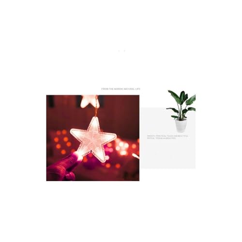 KHIZAR 16 Star LED Curtain Light Red | Decorative Curtain Lights for Bedroom & Home Decor | Ramadan Eid, Valentine, Mother’s Day & Festival Lighting ( RED Color) - Image 3