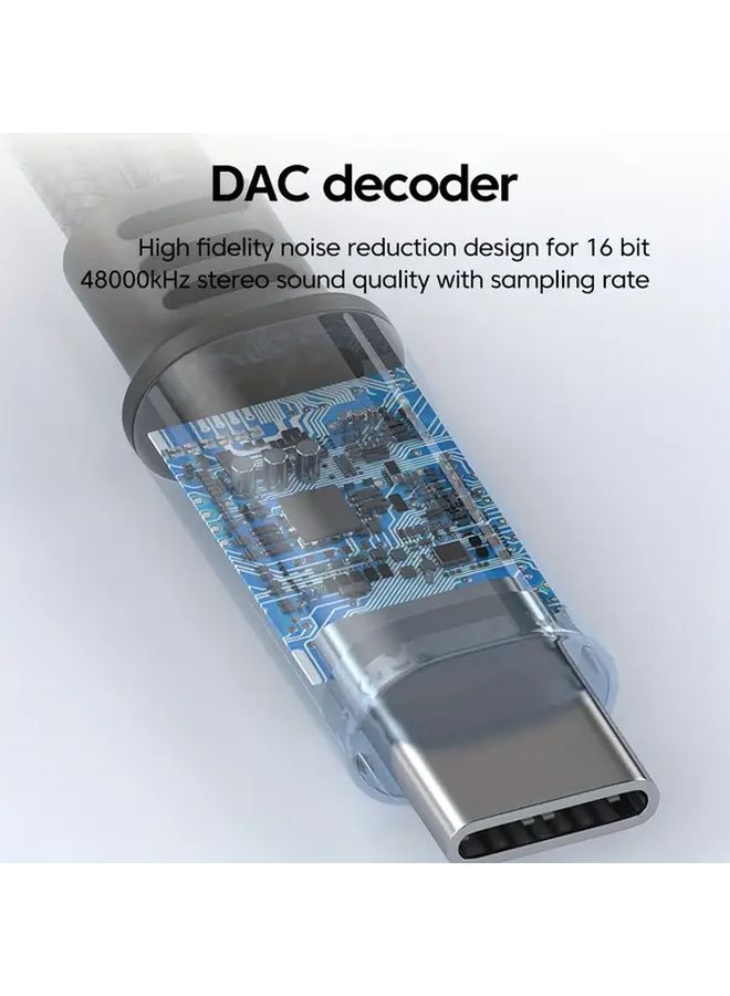 Black USB C to Dual 3 5mm Audio Adapter with DAC for Headphone and Voice Calls - Image 5