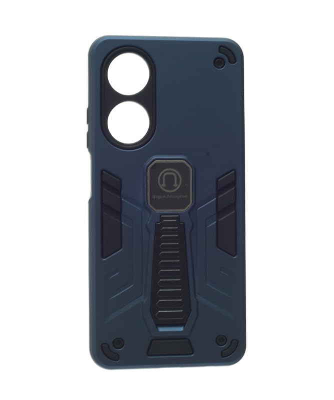 C.F.S Hard Silicone Back Phone Protection Cover With Magnetic Kickstand For Oppo A60 - Navy - 184 - Image 1