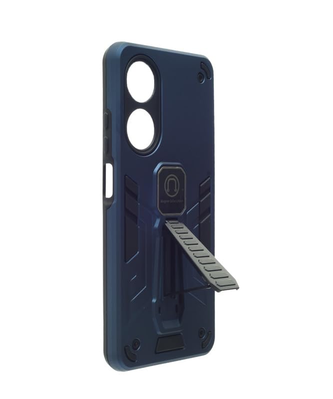 C.F.S Hard Silicone Back Phone Protection Cover With Magnetic Kickstand For Oppo A60 - Navy - 184 - Image 2