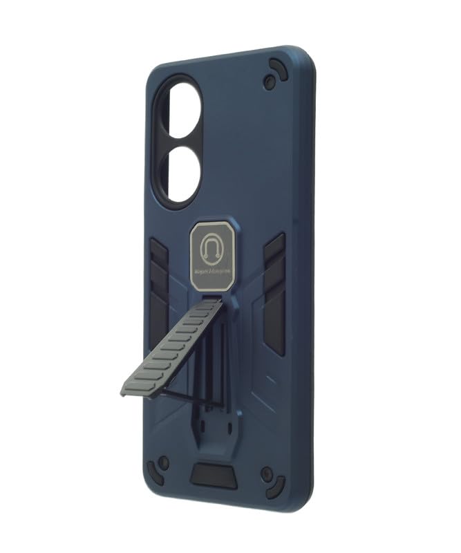 C.F.S Hard Silicone Back Phone Protection Cover With Magnetic Kickstand For Oppo A60 - Navy - 184 - Image 3