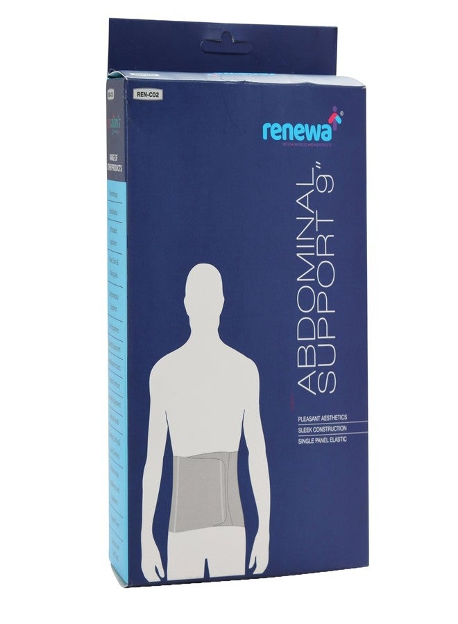 RENEWA Stretchable Abdominal Belt After delivery for Tummy Reduction| Lumbo Sacral| Lower Back Pain Relief| Breathable Belt for Men and Women Medium Grey - Image 4