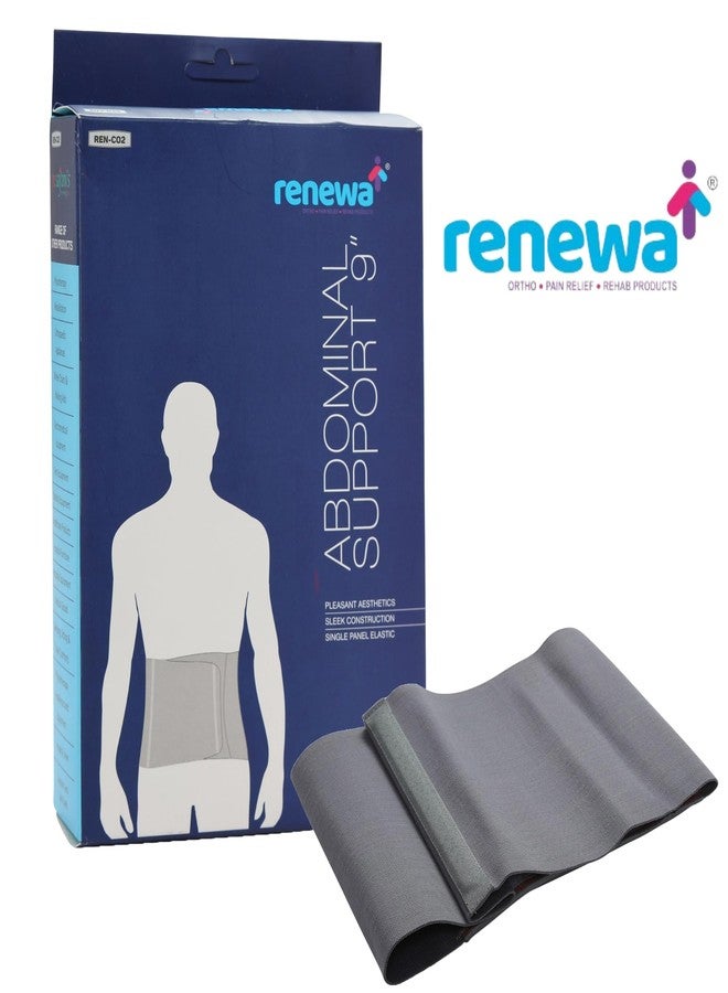 RENEWA Stretchable Abdominal Belt After delivery for Tummy Reduction| Lumbo Sacral| Lower Back Pain Relief| Breathable Belt for Men and Women Medium Grey - Image 5