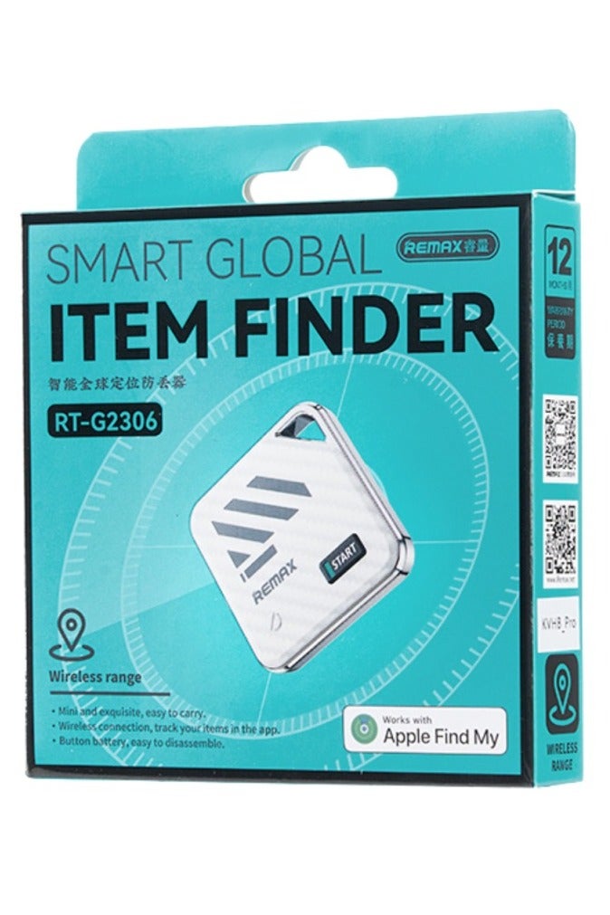 REMAX RT-G2306 Object Locator – Compatible with Apple Find My, Waterproof Tracker, Anti-Loss Bluetooth Finder for Keys, Bags, Wallet – White - Image 1