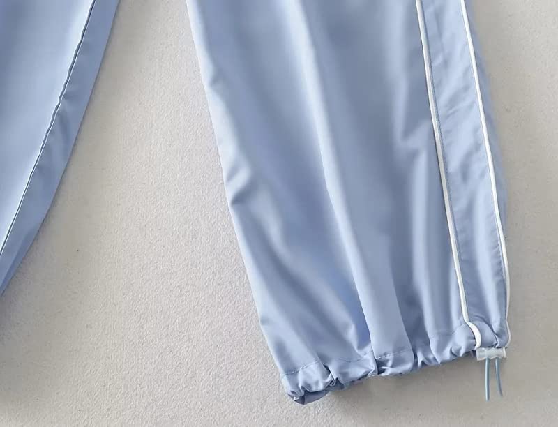 XPONNI Track Pants Women Baggy Y2k Parachute Pants for Women Y2K Clothing (LightBlue, S, Small) - Image 5