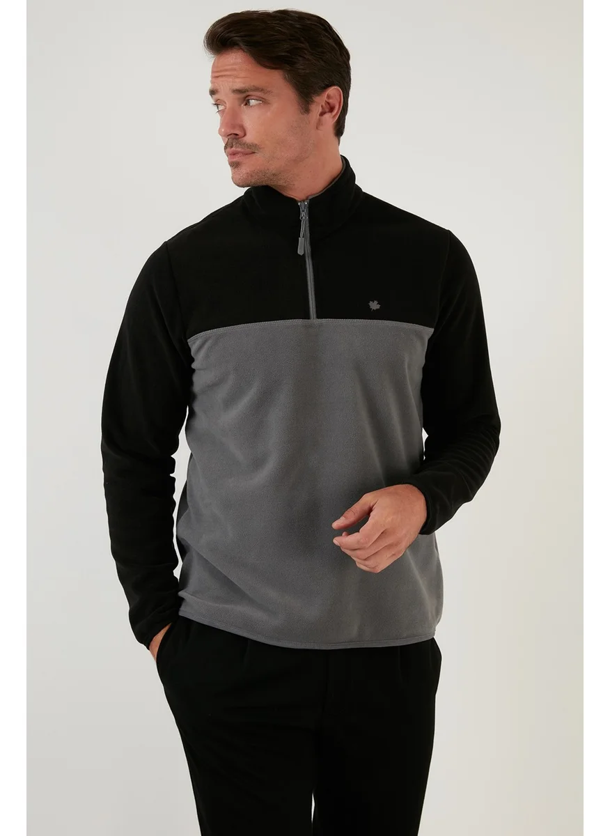 بوراتي Regular Fit Zippered Stand Collar Winter Fleece Men's Fleece 5906016