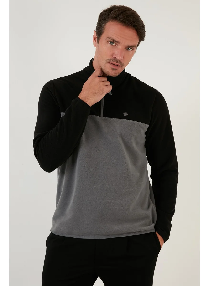 بوراتي Regular Fit Zippered Stand Collar Winter Fleece Men's Fleece 5906016
