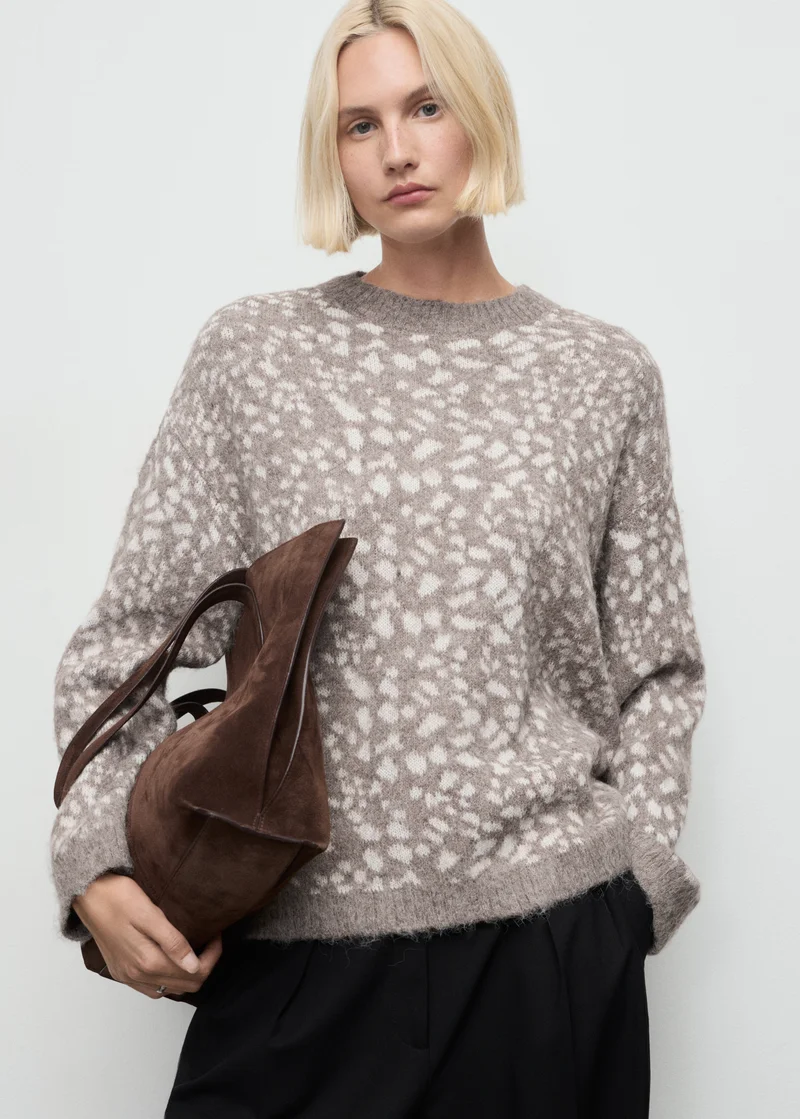MANGO Animal print sweater